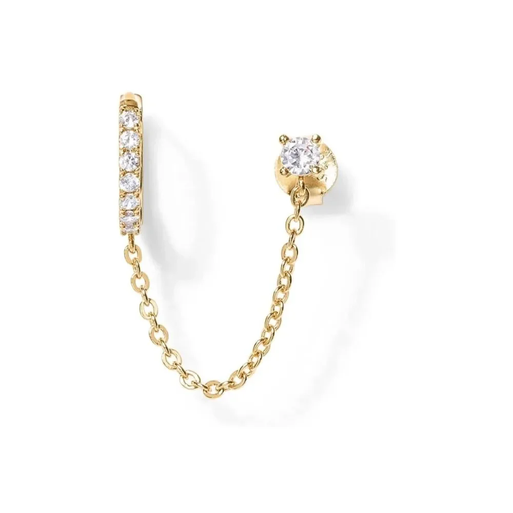 Gold chain earring cuff